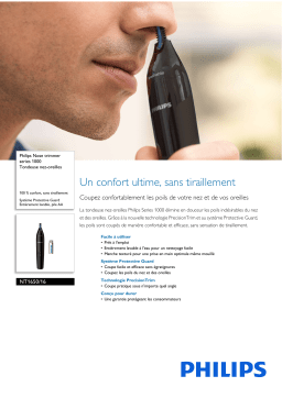 Philips NT1650/16 Nose trimmer series 1000 Tondeuse nez-oreilles Manuel utilisateur