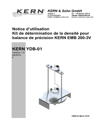 KERN YDB-01 Mode d'emploi | Fixfr