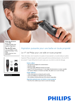 Philips BT7512/15 Beardtrimmer series 7000 Tondeuse barbe avec système d'aspiration Manuel utilisateur