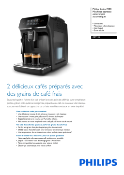 Philips EP2221/40R1 Series 2200 Machines espresso entièrement automatiques Manuel utilisateur