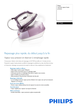 Philips GC7240/02 Centrale vapeur haute pression Manuel utilisateur