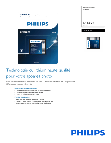 Philips CRP2P1B/10 Minicells Pile Manuel utilisateur | Fixfr