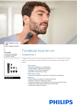 Philips MG3757/14 Multigroom series 3000 8-en-1 Visage et Cheveux Manuel utilisateur