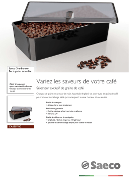 Saeco CA6807/00 Saeco GranBaristo Bac à grains amovible Manuel utilisateur