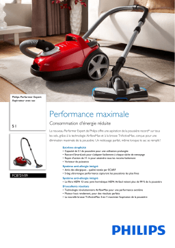 Philips FC8721/09 Performer Expert Aspirateur avec sac Manuel utilisateur