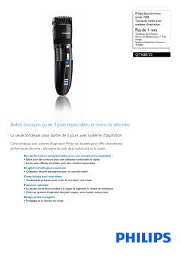 Philips QT4085/70 Beardtrimmer series 7000 Tondeuse barbe avec système d'aspiration Manuel utilisateur