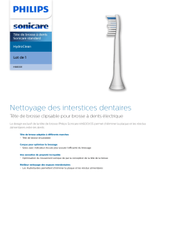 Sonicare HX6001/05 HydroClean Tête de brosse à dents Sonicare standard Manuel utilisateur