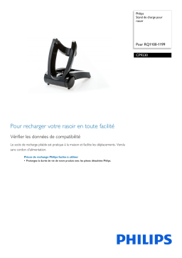 Philips CP9230/01 Stand de charge pour rasoir Manuel utilisateur