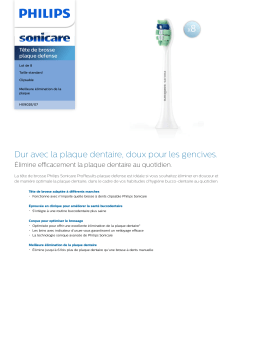 Sonicare HX9028/07 Sonicare Tête de brosse plaque defense Manuel utilisateur