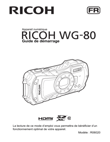 Ricoh WG-80 Guide de démarrage rapide | Fixfr