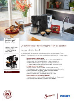SENSEO® HD6592/65 SENSEO® Switch Machine à café à dosettes et filtre Manuel utilisateur