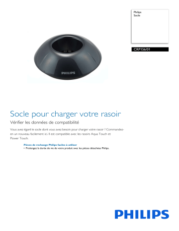 Philips CRP156/01 Socle Manuel utilisateur | Fixfr