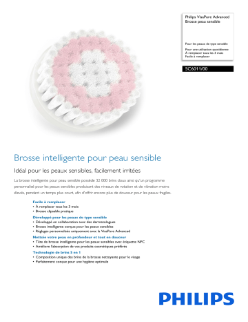 Philips SC6011/00 VisaPure Advanced Brosse peau sensible Manuel utilisateur | Fixfr