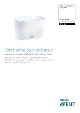 Avent CP1649/01 Philips Avent Grand panier Manuel utilisateur