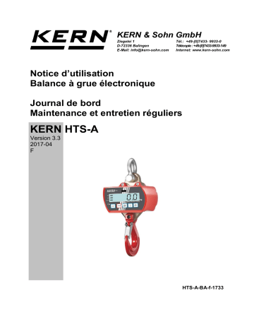 HTS 6T-3AM | HTS 10T-3AM | HTS 1T-4AM | KERN HTS 3T-3AM Mode d'emploi | Fixfr