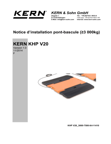 KHP 7500V20LM | KERN KHP 3000V20LM Installation manuel | Fixfr