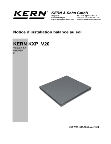 KXP 600V20SM | KXP 1500V20SM | KXP 3000V20M | KXP 1500V20M | KERN KXP 600V20M Installation manuel | Fixfr