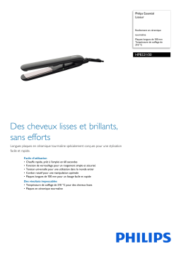 Philips HP8321/00 Essential Lisseur Manuel utilisateur