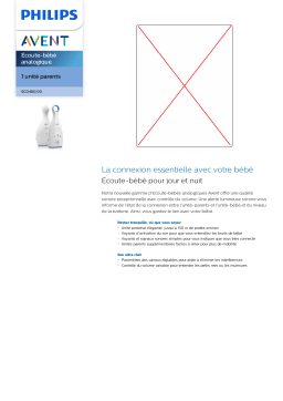 Avent SCD485/00 Avent Écoute-bébé analogique Manuel utilisateur