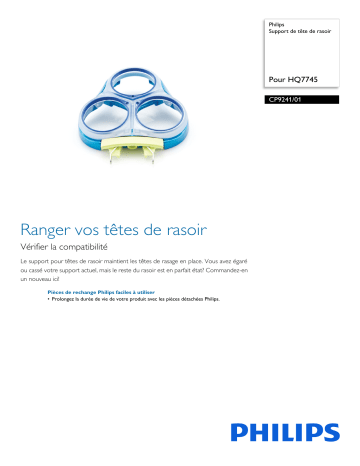 Philips CP9241/01 Support de tête de rasoir Manuel utilisateur | Fixfr