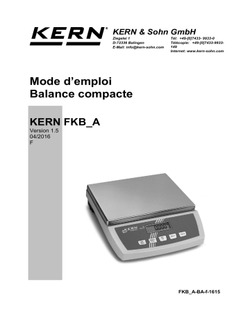 FKB 36K0.5A | FKB 30K2A | FKB 30K5DA | FKB 60K5A | FKB 16K0.2A | KERN FKB 60K10DA Mode d'emploi | Fixfr