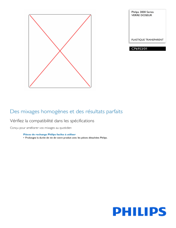 Philips CP6953/01 3000 Series VERRE DOSEUR Manuel utilisateur | Fixfr