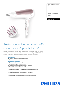 Philips BHD186/00 DryCare Advanced Sèche-cheveux Manuel utilisateur