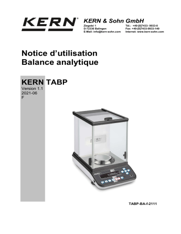 KERN TABP-A01-A Mode d'emploi | Fixfr