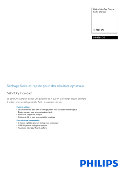 Philips HP4961/29 SalonDry Compact Sèche-cheveux Manuel utilisateur