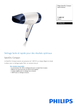 Philips HP4963/00 SalonDry Compact Sèche-cheveux Manuel utilisateur