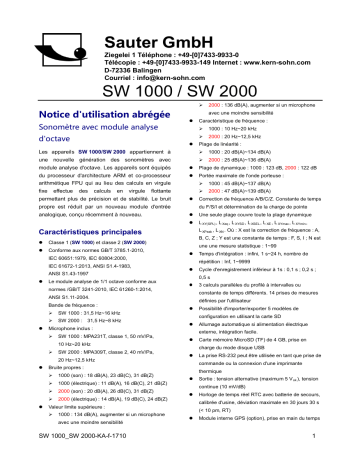 SW 1000 | KERN SW 2000 Mode d'emploi | Fixfr