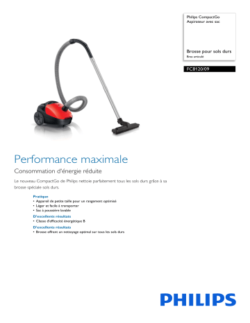 Philips FC8120/09 CompactGo Aspirateur avec sac Manuel utilisateur | Fixfr