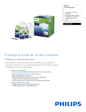 Philips CA6706/10 Kit d'entretien Manuel utilisateur | Fixfr