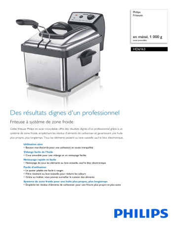 Philips HD6163/00 Friteuse Manuel utilisateur | Fixfr