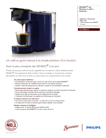 SENSEO® HD7880/41 SENSEO® Up Machine à café à dosettes Manuel utilisateur | Fixfr