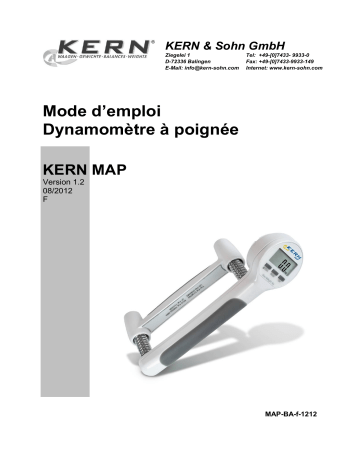 MAP 130K1 | KERN MAP 80K1S Mode d'emploi | Fixfr