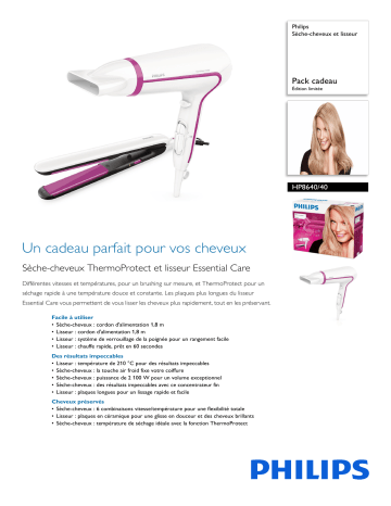 Philips HP8640/40 Sèche-cheveux et lisseur Manuel utilisateur | Fixfr