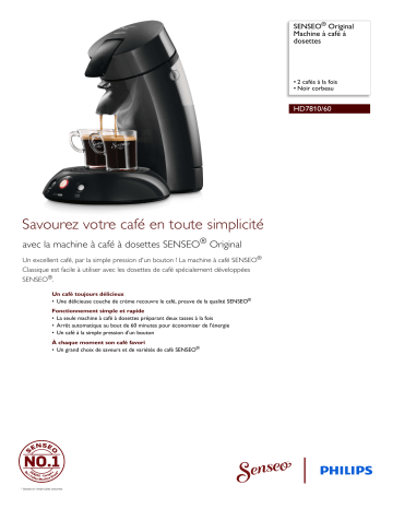 SENSEO® HD7810/60 SENSEO® Original Machine à café à dosettes Manuel utilisateur | Fixfr