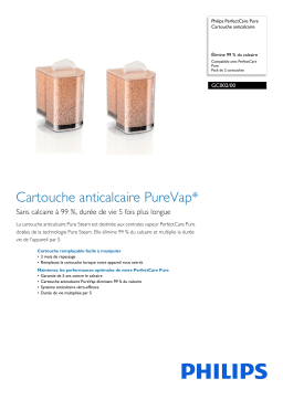 Philips GC002/00 PerfectCare Pure Cartouche anticalcaire Manuel utilisateur