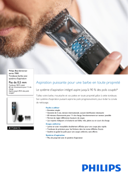 Philips BT7204/15 Beardtrimmer series 7000 Tondeuse barbe avec système d'aspiration Manuel utilisateur