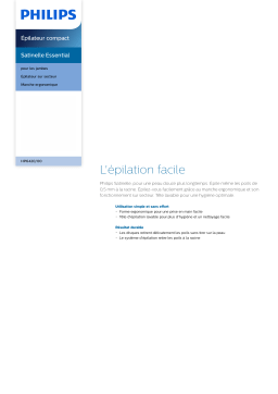 Philips HP6420/00 Satinelle Essential Épilateur compact Manuel utilisateur