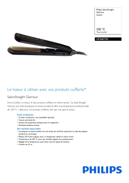 Philips HP4687/00 SalonStraight Glamour Lisseur Manuel utilisateur