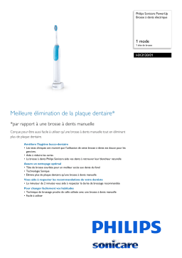 Sonicare HX3120/01 Sonicare PowerUp Brosse à dents électrique Manuel utilisateur