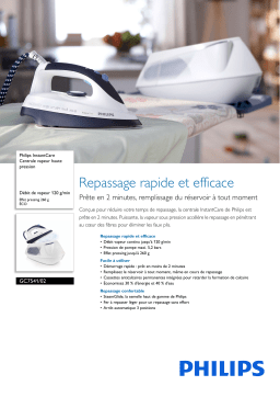 Philips GC7541/02 InstantCare Centrale vapeur haute pression Manuel utilisateur