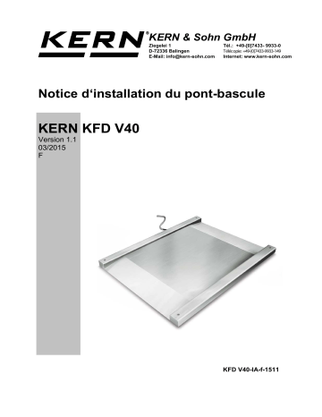 NFN 600K-1M | KFD 1500V40M | KFD 600V40M | KERN NFN 1.5T-4M Installation manuel | Fixfr