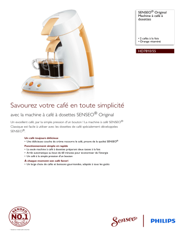 SENSEO® HD7810/55 SENSEO® Original Machine à café à dosettes Manuel utilisateur | Fixfr