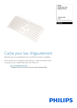 Philips CP0151/01 Cache pour bac d'égouttement Manuel utilisateur