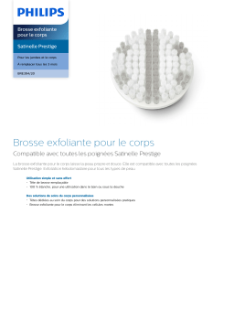 Philips BRE394/20 Satinelle Prestige Brosse exfoliante pour le corps Manuel utilisateur