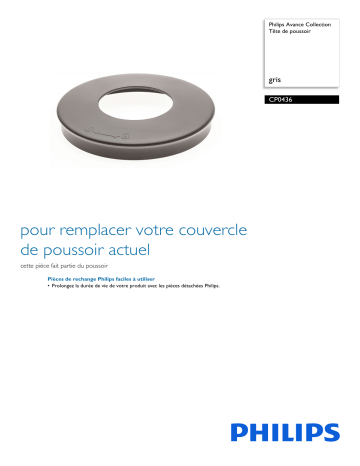 Philips CP0436/01 Avance Collection Tête de poussoir Manuel utilisateur | Fixfr
