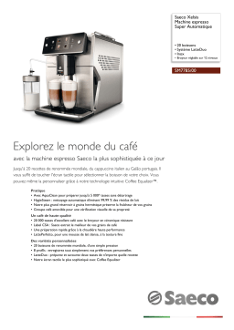 Saeco SM7785/00 Saeco Xelsis Machine espresso Super Automatique Manuel utilisateur